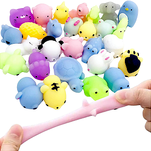 Kit 4 Minis Squishy Bichinho Macio De Apertar Coloridos