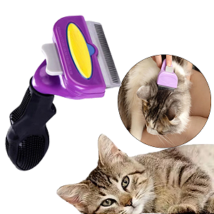 Escova Rasqueadeira Para Gatos Pelo Longo e Curto Removedora de Pelos