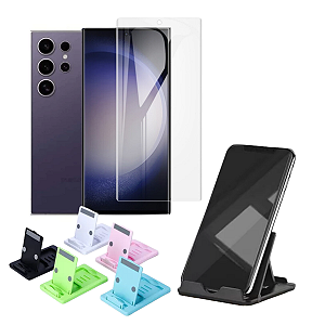 Kit Película para celular Samsung S23 Privativa Lisa + Suporte de celular