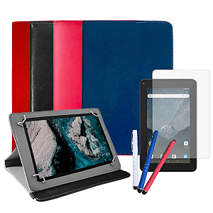 Capa com Suporte para Tablet Mirage 7 M7 Wifi + Película + Caneta Touch