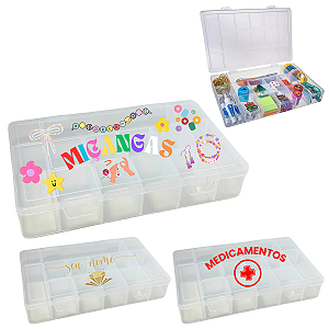Caixa Organizadora com 13 Divisórias Estampada Box Multiuso Transparente