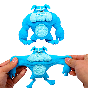 Cachorro Azul Anti-estresse Siliconado – Brinquedo Esticável, Aperte, Amasse e Relaxe