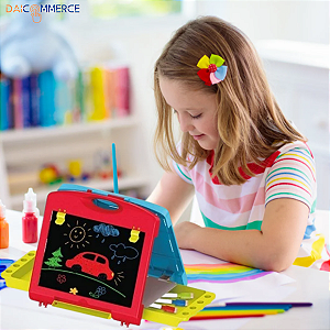 Lousa Mágica 2 em 1 Dupla Face Maleta Brinquedo Educativo e Criativo