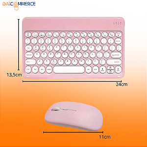 Kit Capa Suporte Giratória Para Tablet Samsung Galaxy Tab A8 X200 + Película + Caneta Touch +Teclado e Mouse + Maleta