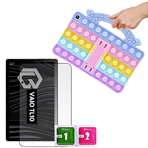 Kit Capa Maleta Suporte Adaptável para tablet Vaio TL10 + Película de hidrogel