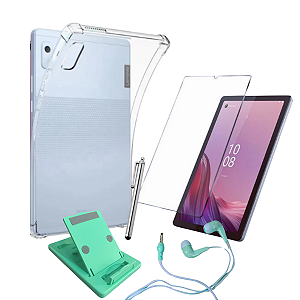 Kit Capa Transparente Para Tablet Lenovo Tab M9 + Película + Caneta Touch + Suporte + Fone