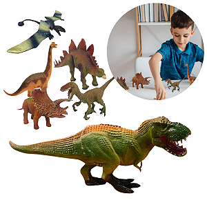 Dinossauro Brinquedo Infantil Para Crianças de Borracha Bonecos Colecionáveis Multikids