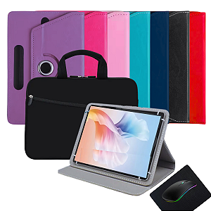 Kit Completo Capa Giratória com Suporte Para Tablet Atouch Se Pro + Mouse + Mousepad + Luva de Proteção