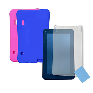 Capa Silicone Flexível + Película para Tablet 7" – Modelos Seven e Mirage