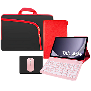 Capa p/ Tablet samsung A9 Plus c/ Teclado Mouse Case transporte