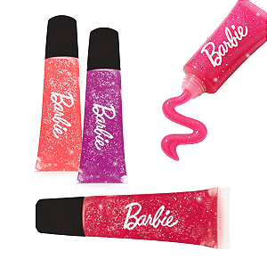 Gloss Labial Barbie com Glitter Mattel Original | Maquiagem para Lábios e Hidratante Labial