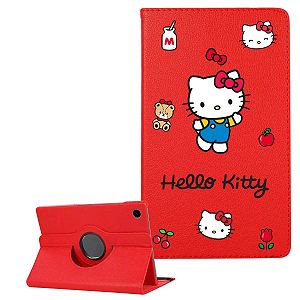 Capa para Tablet Samsung Galaxy A9 Plus Personalizada da Hello Kitty na cor Vermelha