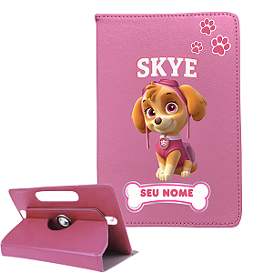 Capa Giratória Universal para Tablet Vision7 - Estampa da Skye com Seu Nome