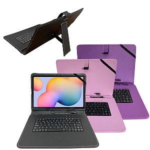 Capa com Teclado Embutido para Tablet 10" | Compatível com Huawei MatePad SE 11, Galaxy Tab S6 Lite, Galaxy Tab A9+ Plus
