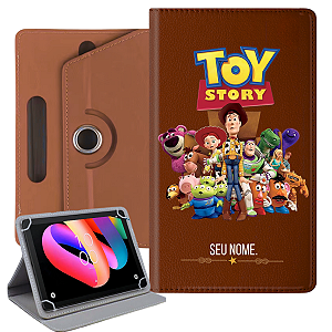 Capa Giratória Universal para Tablet TCL TAB 10L Gen 3 com Estampa do Toy Story Proteção 360° e Aventura Sem Fim