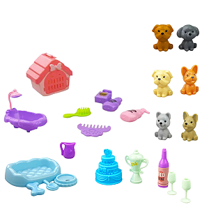 Brinquedo Cachorrinho Feliz  Vida dos Pets Sortidos c/Kit d/Acessórios