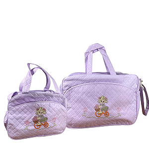 Bolsa Maternidade Roxa Ciclista Kit Completo p/ Passeios com o Bebê