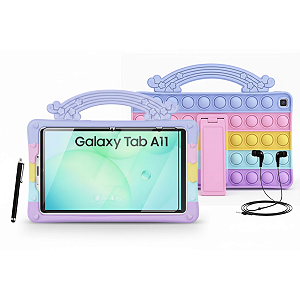 Capa suporte infantil + Película kit p/ Tablet Samsung Galaxy Tab A11 8.7