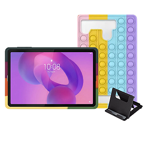 capa emborrachada infantil p/ tablet lenovo idea tab11 + suporte