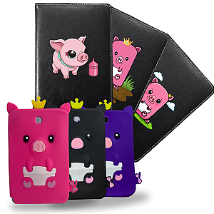 Capa Giratória P/Tablet Galaxy TabA11 8.7 + Brinde Porquinho