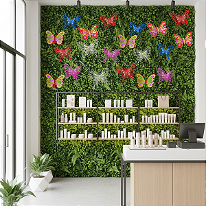 Kit 24 Borboletas Decorativas para Placa Verde Folhagem