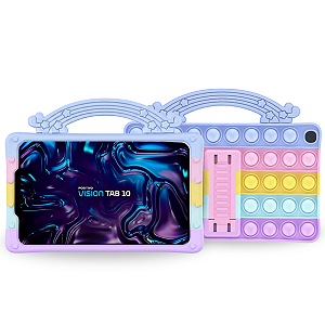 Capa Pop It Adaptável p/ Tablet Vision Tab 10 Silicone Alça