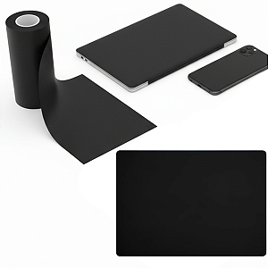 Skin Adesivo vinil preto p/ Notebook Celular Game 30cm X 1m