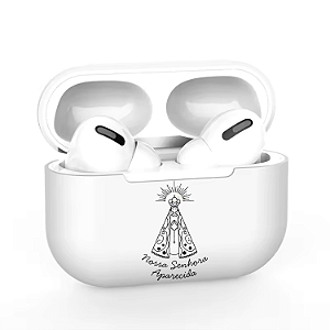 Capa Case p/ AirPods Pro 3 branco, Silicone Reforçado - nossa senhora aparecida