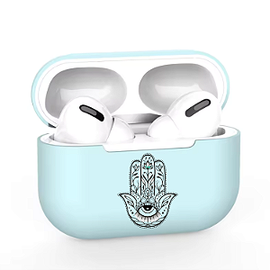 Capa Case Para AirPods Pro 3 Azul, Silicone Reforçado - Hamsá