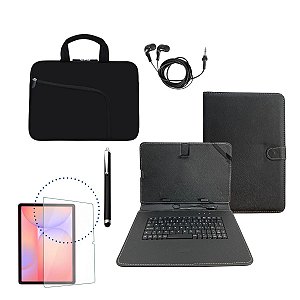 Capa com teclado + película kit completo p/ tablet Lenovo 10,1 Tab ZAEH0151BR