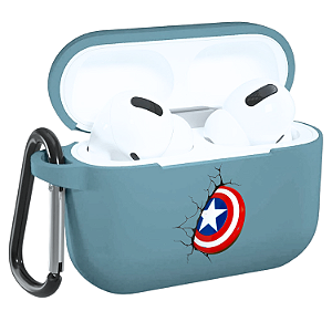Capa Case p/ AirPods Pro 3 Azul, Silicone Personalizado - América