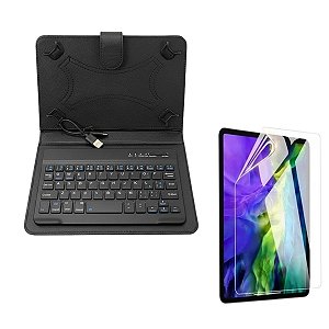 kit Capa com Teclado para Tablet M8 NB442 + Película