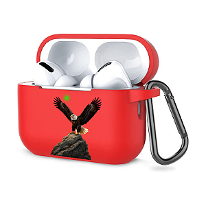 Capa Case  p/ AirPods Pro 2 vermelho - Silicone Personalizado Gavião