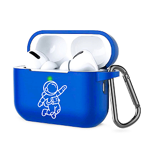 Capa Capinha com Gancho p/ AirPods Pro 2 Azul - Astronauta