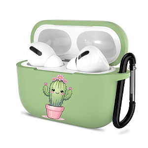 Capinha p/ AirPods Pro 2 verde, Silicone Reforçado - Cacto