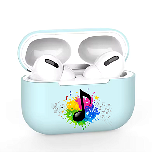Case p/ AirPods Pro 2 Azul, Silicone Resistente - Musical