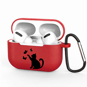 Capa Capinha p/ AirPods Pro 2 Vinho - Personalizado Gatinho