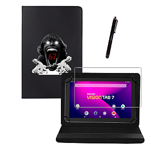 Kit Completo p/ Tablet Vision 7 Estampa Meme 67 Resistente