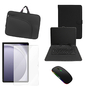 Kit capa com teclado p/ Tablet Samsung Tab A9+ mouse +bolsa