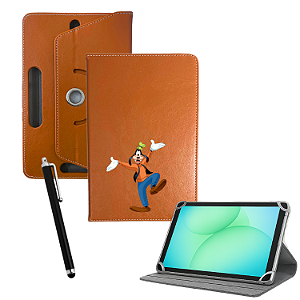 Kit Capa Personagem p/ Tablet Samsung A11 8.7 Marrom+ Caneta