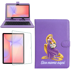 Capa personalizada c/ teclado Película p/ Tablet tab Samsung Galaxy S10 Lite