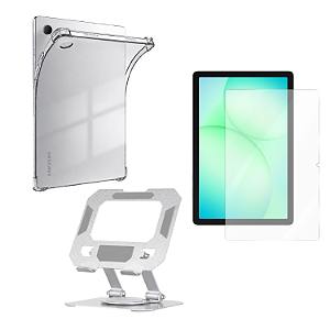 Kit Capa + Suporte + Pelicula de Vidro p/ Tablet Samsung Galaxy A11+ de 11pol