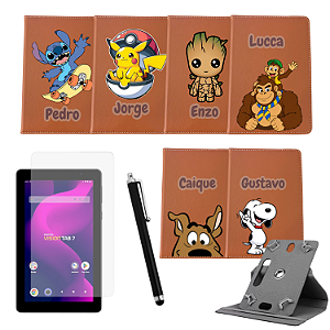 Capa Personalizado Premium + Película p/Tablet Positivo Vision Tab 7