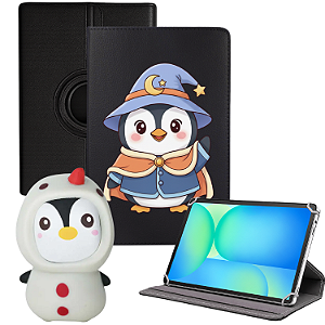 Capa p/ Tablet Samsung Galaxy S10 Fe S10 Lite 10.9 + Pinguim Antiestresse