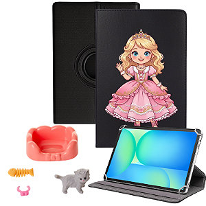 Capa Giratória Personalizado p/ Tablet Samsung S10 Fe S10 Lite 10.9 + Brinquedo Gato