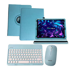 Kit Capa Giratória + Teclado e Mouse p/ Tablet Positivo Vision Tab 10