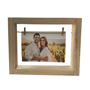 Quadro com Foto Personalizado Dia dos Namorados de Madeira