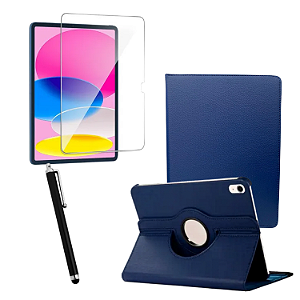 Kit Capa Giratória p/ Ipad 10A 11A A16 2025 +Película Caneta