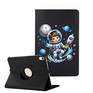 Capa Giratória Personalizado Astronauta Infantil P/ Ipad 10.2 9ª Geração - Proteção Premium