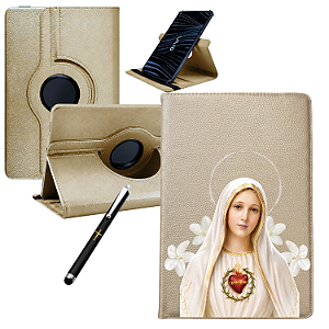 Capa Giratória Personalizada p/ Tablet Vaio Tl10 10.4 Nossa Senhora Caneta Touch